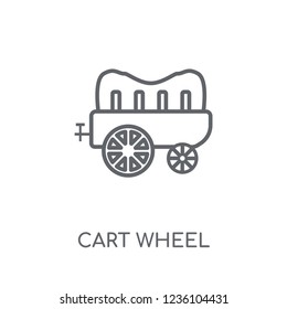 Cart Wheel linear icon. Modern outline Cart Wheel logo concept on white background from Desert collection. Suitable for use on web apps, mobile apps and print media.