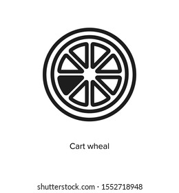 Cart wheel linear icon. Simple design. Line vector. Isolate on white background.