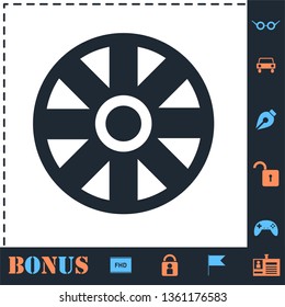 Cart Wheel. Perfect icon with bonus simple icons