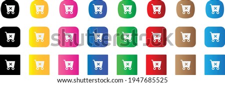 cart x fill icon . web icon set . icons collection. Simple vector illustration.