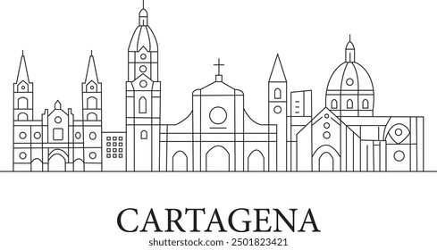 Línea de la ciudad de Cartagena Vector libre