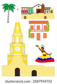 Cartagena de Indias historic city, Walled city with colonial architecture