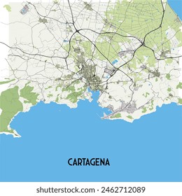 Cartagena, Spain map poster art