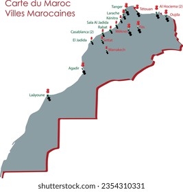 carte du maroc avec les villes