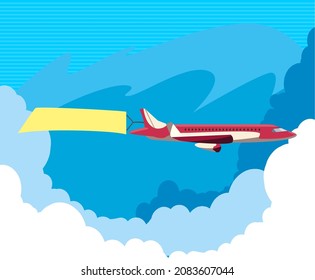 cartel of airplane with banner