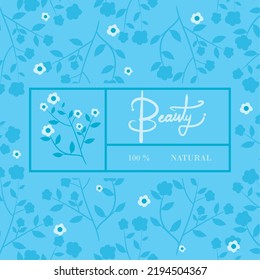 cartel of beauty label with flowers