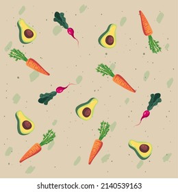 cartel of cute healthy vegetables