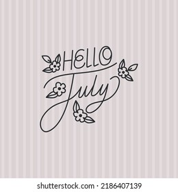 cartel of hello july lettering