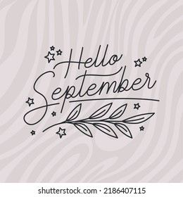 cartel of hello september lettering