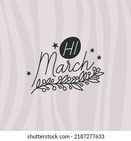 cartel of hi march lettering