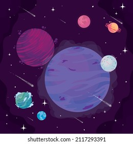 cartel of planets on space