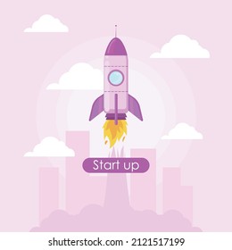 cartel of start up with rocket