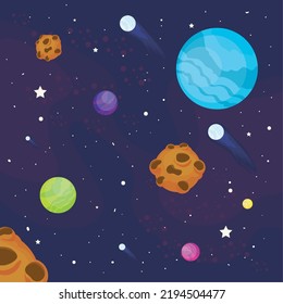 cartel of universe with planets