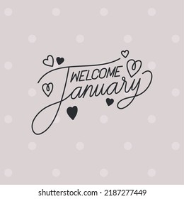 cartel of welcome junuary lettering