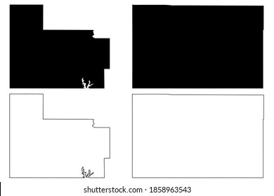 Carter and Cimarron County, Oklahoma State (U.S. county, United States of America, USA, U.S., US) map vector illustration, scribble sketch map