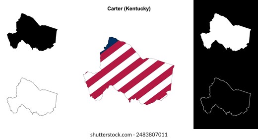 Carter County (Kentucky) outline map set