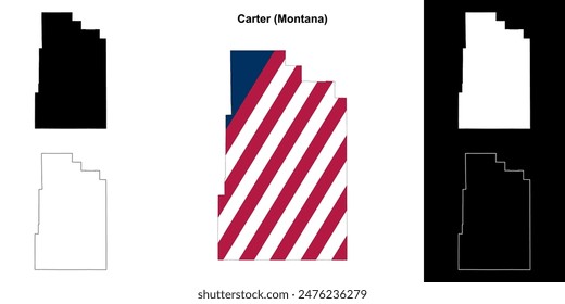 Carter County (Montana) outline map set