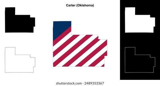 Carter County (Oklahoma) outline map set