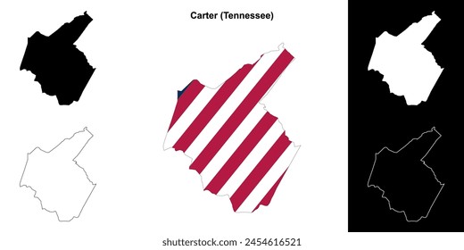 Carter County (Tennessee) outline map set