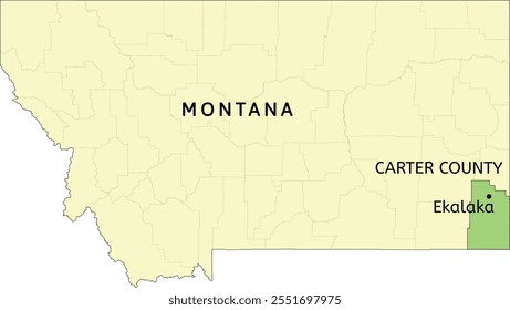 Carter County and town of Ekalaka location on Montana state map