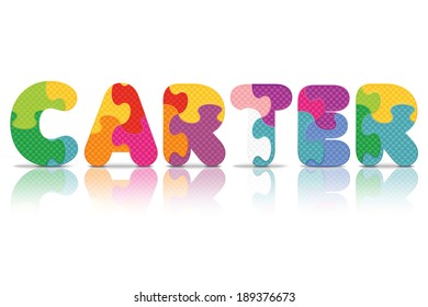 CARTER written with alphabet puzzle - vector illustration