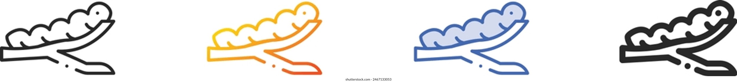 carterpillar icon.Thin Linear, Gradient, Blue Stroke and bold Style Design Isolated On White Background