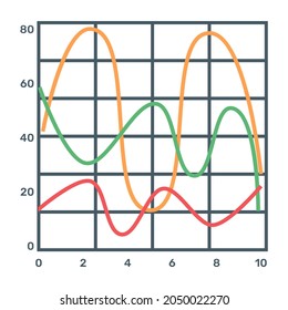 A cartesian axes chart icon, editable vector
