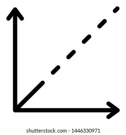 Cartesian axes icon. Outline cartesian axes vector icon for web design isolated on white background