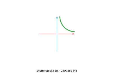 Cartesian coordinate system with function curve icon symbol.