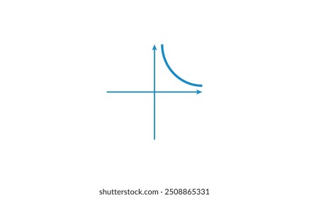 Cartesian coordinate system with function curve icon symbol.