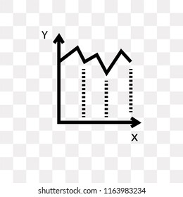 Cartesian coordinate system vector icon isolated on transparent background, Cartesian coordinate system logo concept