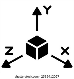Cartesian Plane Icon Element For Design