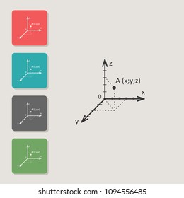 Cartesian system of coordinates - vector icon. Symbol for web, infographics, print design and mobile UX/UI kit. Vector illustration, EPS10.