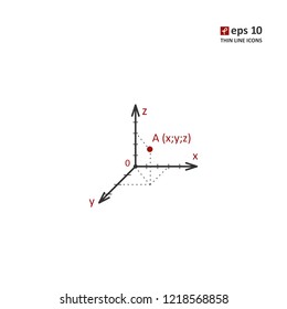 Cartesian system of coordinates - vector icon. Symbol for web, infographics, print design and mobile UX/UI kit. Vector illustration, EPS10.