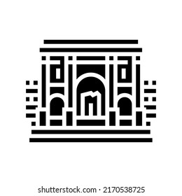 carthage historic building glyph icon vector. carthage historic building sign. isolated symbol illustration