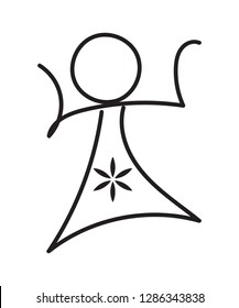 Carthage Punic Phoenician Berber Goddess Tanit also known as Tinnit, Tannou, or Tangou vector symbol imitation. Ancient Carthaginian Goddess Tanit sign isolated.