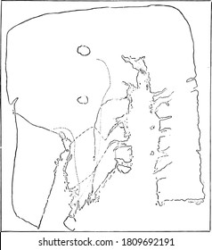 Cartographic sketch of Cumberland Strait and Frobisher Bay in Baffin Land. Drawing of the Eskimo Nugumio Itu. According to Boas, From the Universe and Humanity, 1910.