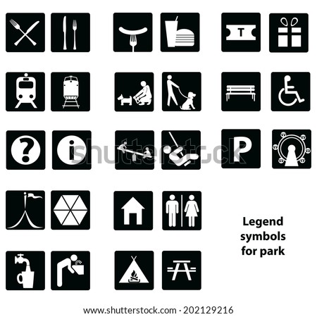 Cartographic Symbols Park Vector Illustration Stock Vector (Royalty ...