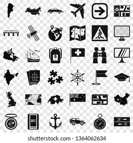 Cartography icons set. Simple style of 36 cartography vector icons for web for any design