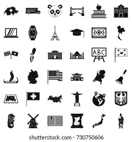 Cartography icons set. Simple style of 36 cartography vector icons for web isolated on white background