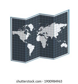 Cartography. Open world map, vector illustration