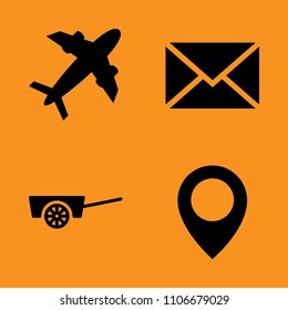 cartography, retail, simple and envelope icons set. Vector illustration for web and design