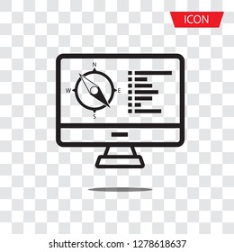 Cartography and topography icon set. Maps, location and navigation icons. Vector illustration. Simplus series