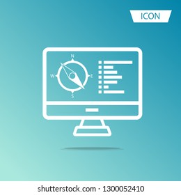 Cartography and topography icon set. Maps, location and navigation icons. Vector illustration. Simplus series