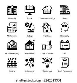 Katologie, Innenaufteilung, Plotten, Experiment, Genetik, Physik, OCR, Geometrie, Sprachen, Hochschulen, Lesen, Zertifikat, Elektrizität, Handy-Buch, Glyphiesymbole - Solid, Vektorgrafiken