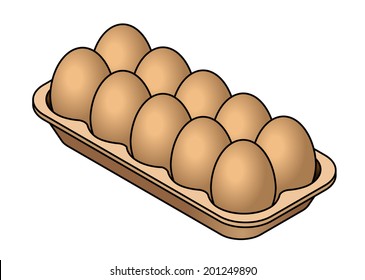 A carton of 10 brown eggs.