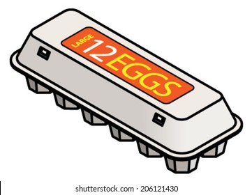 A carton of 12 large eggs.