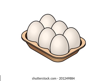 A carton of 6 white eggs.