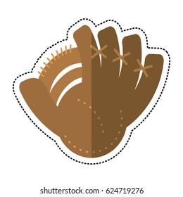 carton baseball glove sport icon