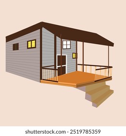 Cartón hermosa casa 2d Ilustración vectorial